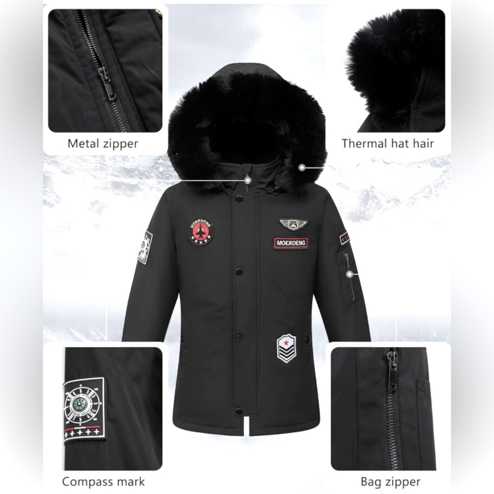 New with tags boys or girls black winter Moerdeng coat